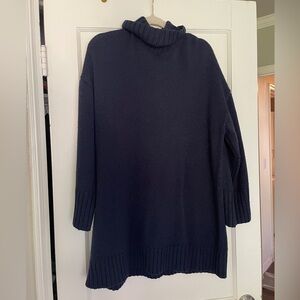 Oversized Navy Turtleneck Sweater